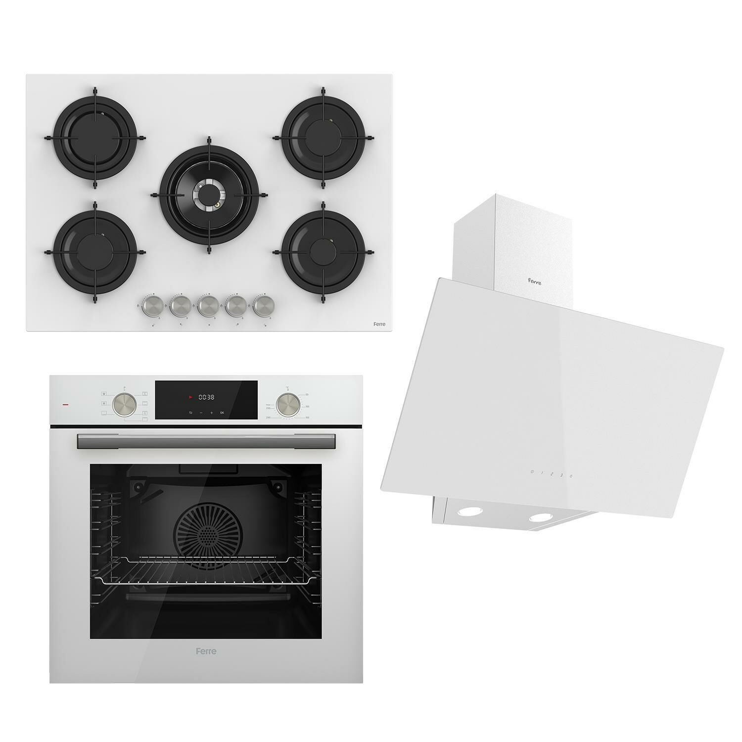 Ferre Flowart Serisi Beyaz Set (rs036 + Qms63cb +d078 )