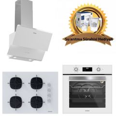 Silverline Beyaz Cam Ankastre Set 3490 Oslo - CS5665W01 - BO6504W01