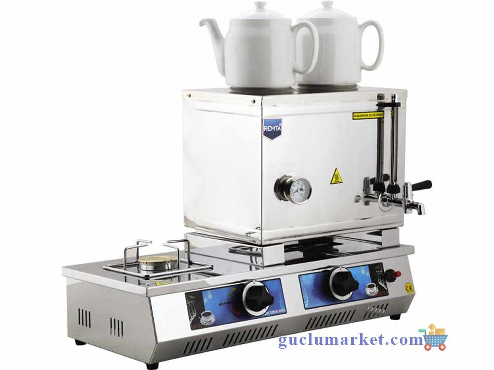 İki Demlikli Doğalgazlı Çay Kazanı 28 Lt çay ocağı