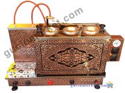 3 Demlikli Bakır Çay Kazanı Kilim