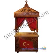 Kumda Kahve Arabası - Bayrak Motifli