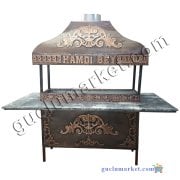 Bakır Ocakbaşı Tezgahlı Model Mangallı Masa