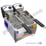 Elektrikli Fritöz Makinesi Çiftli 3+3 Lt. Lüx