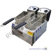 Elektrikli Fritöz Makinesi Çiftli 3+3 Lt. Lüx