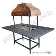 Mangal Masa 8 Kişilik Mangalbaşı Masası ve Bakır Davlumbaz