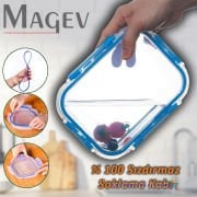 3'lü Saklama Kabı Seti Dikdörtgen - 1800 ml. Contalı Buzdolabı Düzenleyici