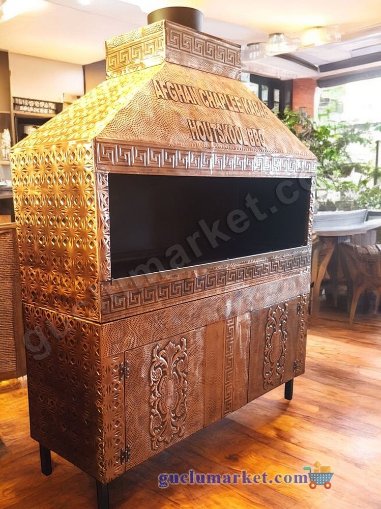 Dolaplı Bakır Ocakbaşı Mangal Büyük Boy Kebap Ocağı