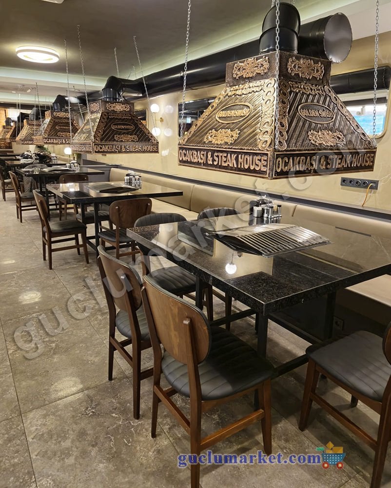 Mangal Masaları - Mangalbaşı Kendin Pişir Kendin Ye Masası 6 - 8 kişilik Full Ocakbaşı