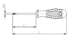 İzeltaş Rod Seri 3x60 Pozidriv Yıldız Uçlu Tornavida