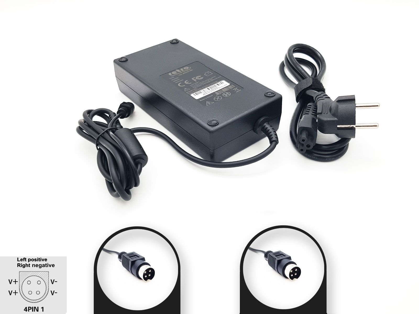 24V 7A 168W 4-Pin DIN Erkek 4PIN1 Adaptör RETRO