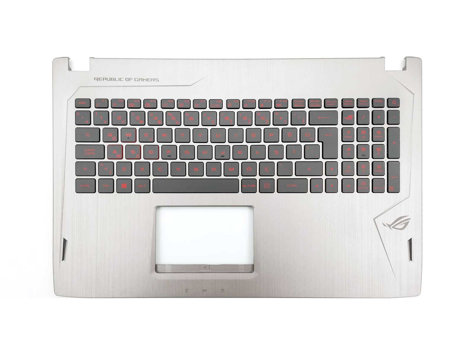 Asus FX502VE Klavye Kasa Silver Işıklı (Kırmızı)