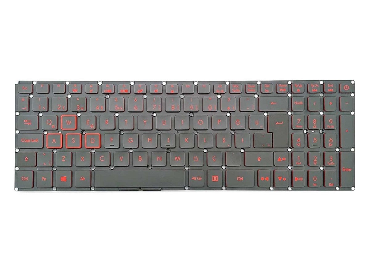 Acer Aspire AN515-51 Notebook Klavye - Tuş Takımı / Siyah - TR - Backlit - Kırmızı Tuş
