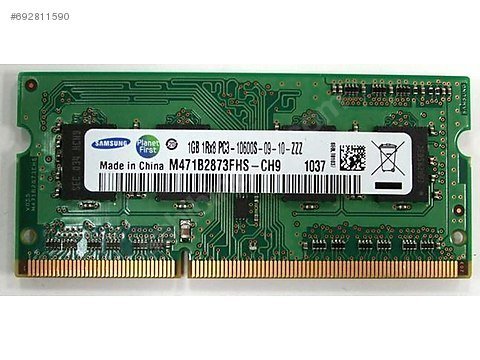 1Gb  Samsung 10600 1333Mhz Ddr3 Notebook Ram
