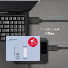 UNITEK USB3.0 TYPE-C TO USB-A ŞARJ KABLOSU 1.5MT 5GBPS (C14103BK-1.5M)