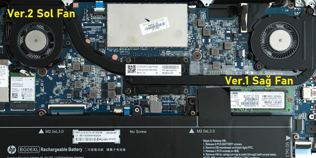 Hp EliteBook Folio 1040 G3 Notebook Fan / Ver.1 (Sağ Fan)