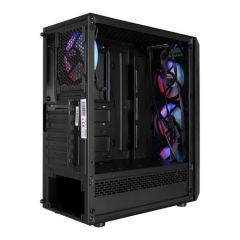 Everest Flat Glass 4x12cm Rainbow Fan Tempered Camlı Bilgisayar Kasası PSU Yok