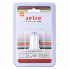 IQ Mobile 5V Çift USB Araç Şarj Adaptör Beyaz RETRO