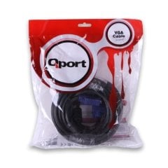 Qport Q-Vga10 15 Pin Fitreli 10 Metre Vga Kablo