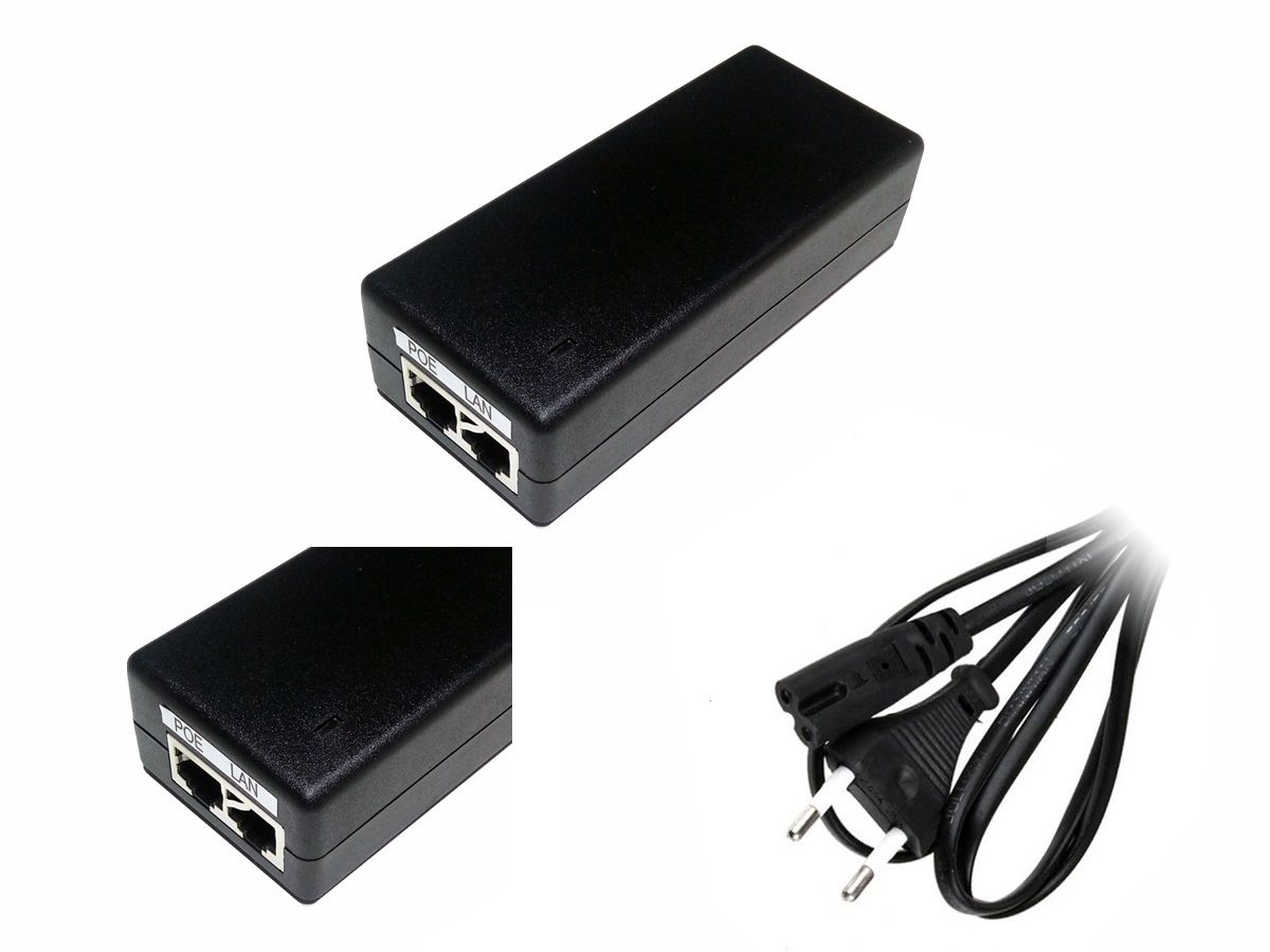 24V 2A 48W Gigabit POE Injector + Adaptör RETRO