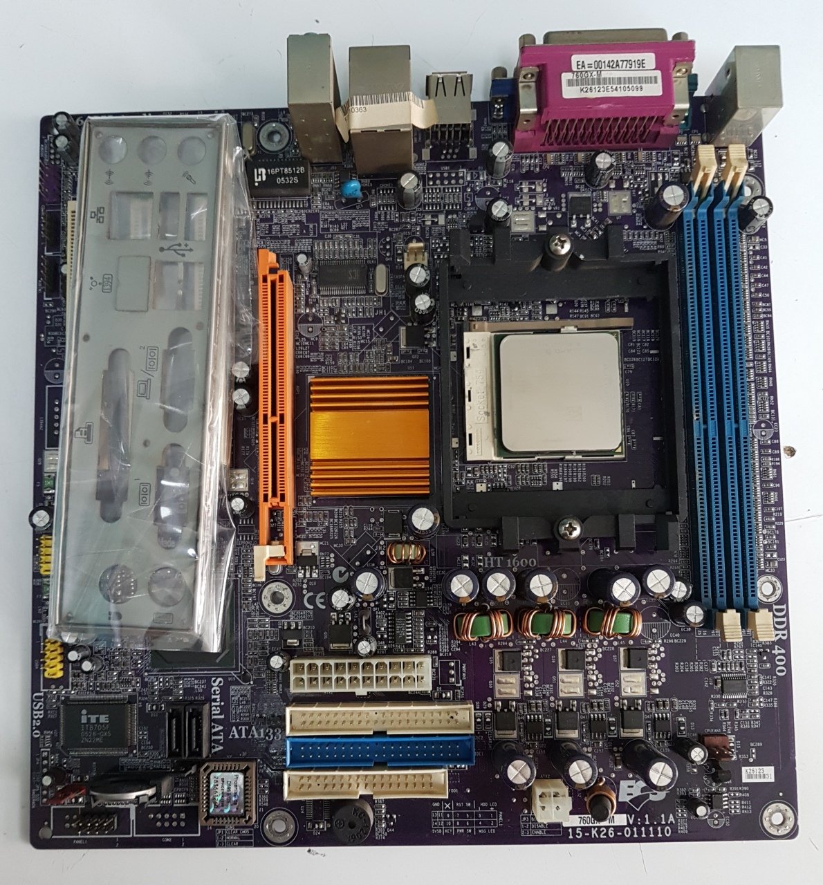 Ecs 760GX-M 754Pin Agp Ddr Anakart İşlemci Hediyeli