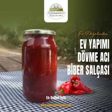Ev Yapımı Dövme  Acı Biber Salçası - 1 kg Cam Kavanoz