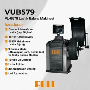 PULI PL-6579WR Sabit Balans Lazer/19''LCD Ekran/ Oto Ölçüm 220V U-579