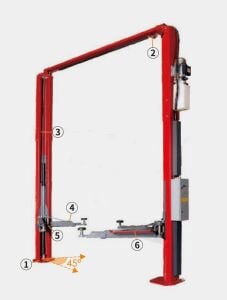 UNITE U-T40EF 2 Sütunlu Üstten Bağlantı Oto Kilitli Lift 380V