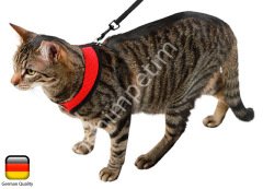 Kedi Gezdirme Tasması 120cm Kayışlı Kırmızı