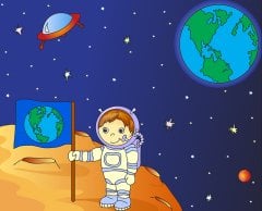 Astronot ve Dünya Sayılarla Boyama Seti