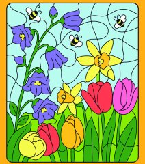 Arılar ve Çiçekler Sayılarla Boyama Seti