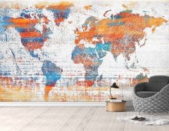Dünya Haritası Duvar Kağıdı  -PK10365242