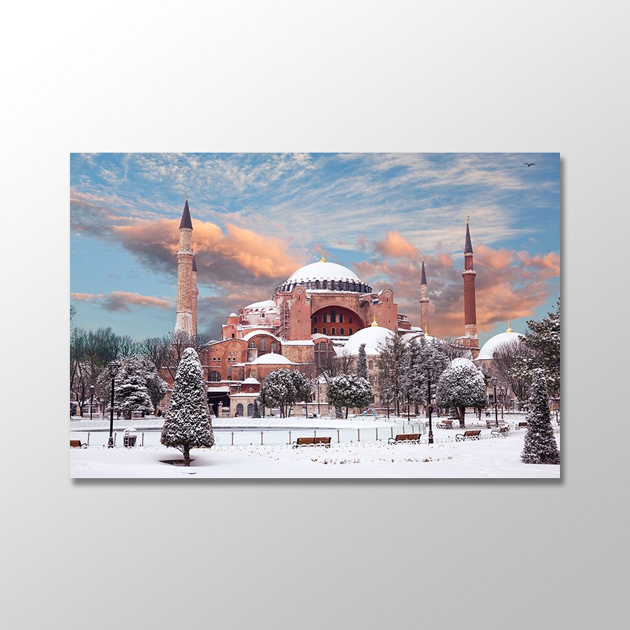Ayasofya Camii Kış Manzarası Kanvas Tablo - MTK912