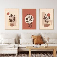Aşhap Çerçeveli Tablo Seti Saksıda Çiçekler