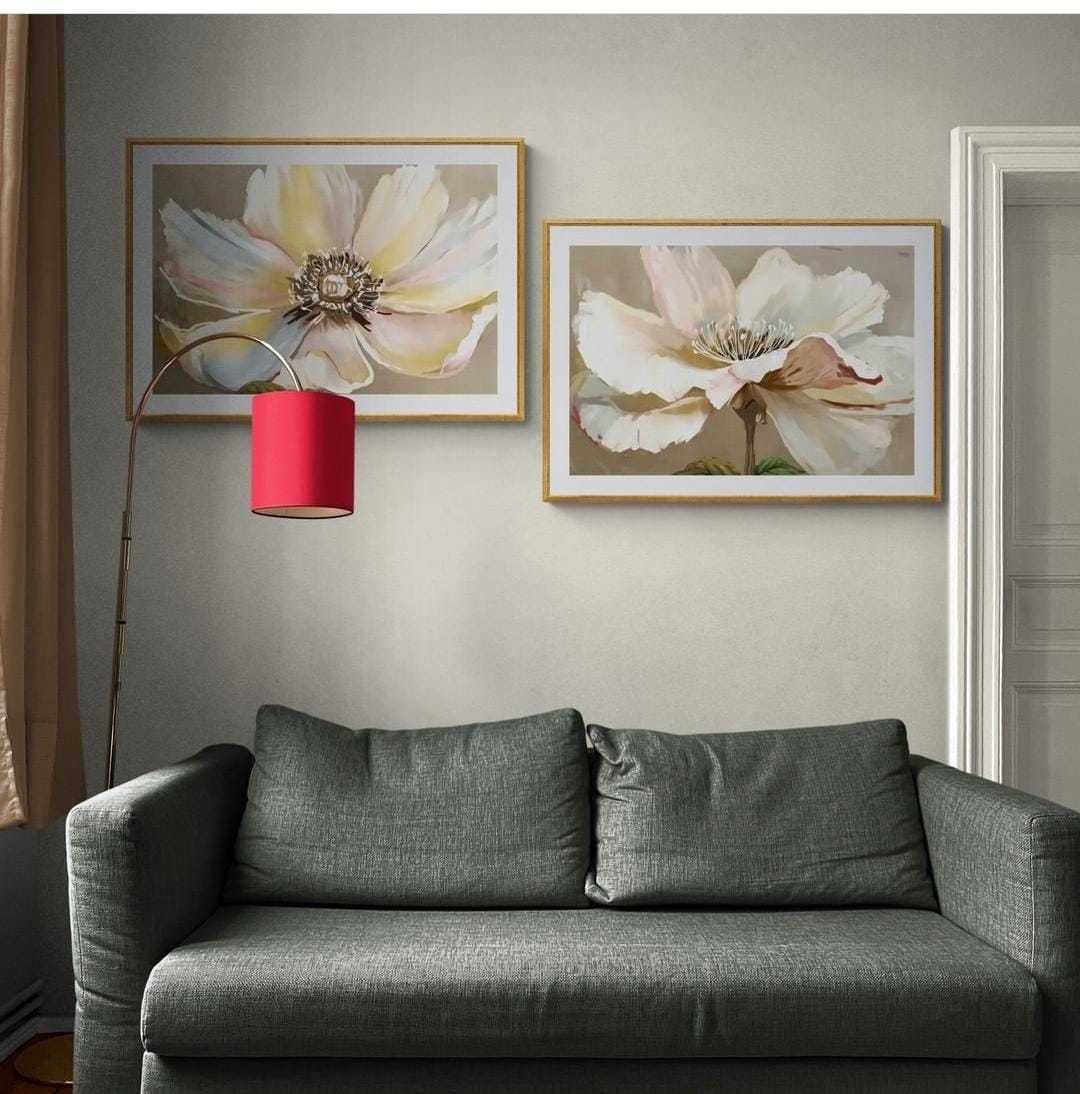 Çerçeveli Ahşap Tablo Çiçek Desenli