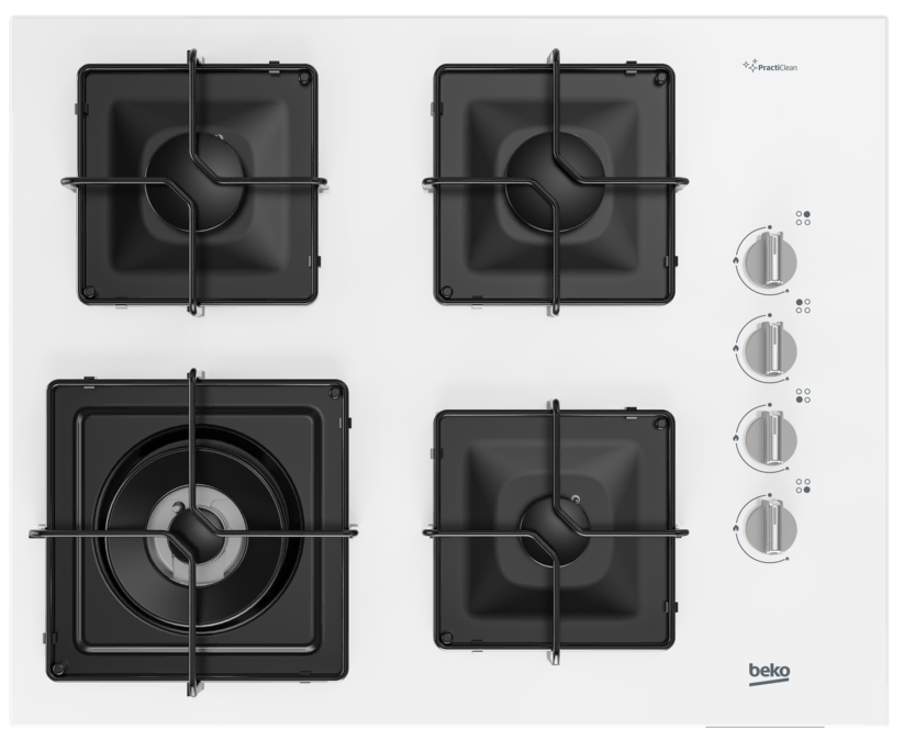 Beko BOCD K 6510 EWB Gazlı Cam Tablalı Ocak