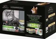 Pro Plan Hediye Paketi Kısırlaştırılmış Somonlu Kedi Maması 1.5 Kg + 3 Adet Yaş Mama + Ölçü Kabı Hediye