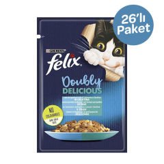 Felix Çifte Lezzet Somon ve Sardalyalı Yaş Kedi Maması 85 gr x 26 Adet