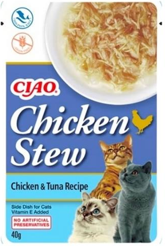 Inaba Ciao Chicken Stew Tavuk Güveçli ve Ton Balıklı Pate Yetişkin Konserve Kedi Maması