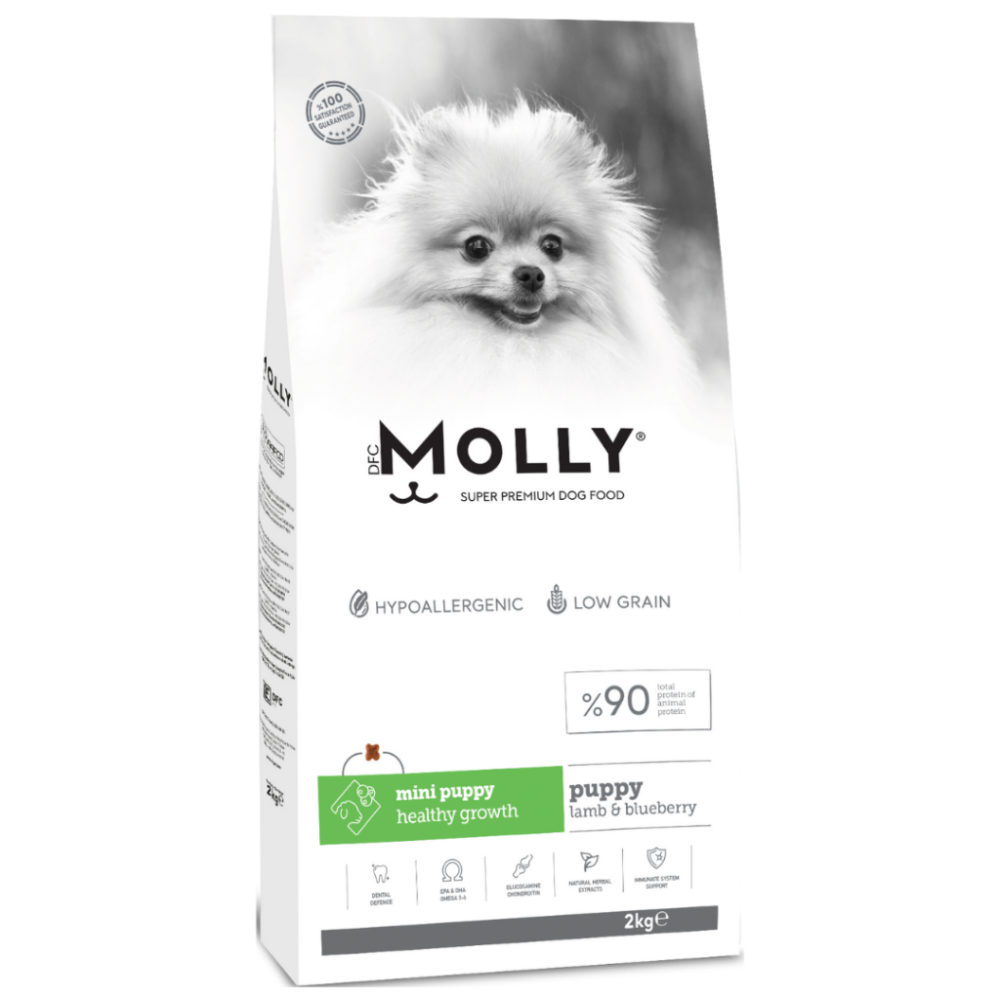 Molly Mini Puppy Kuzu Etli & Yaban Mersinli Küçük Irk Yavru Köpek Maması 2 Kg