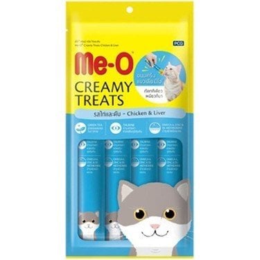 Me-O Creamy Treats Tavuk ve Ciğerli Yaş Kedi Ödül Maması 15gr x 4