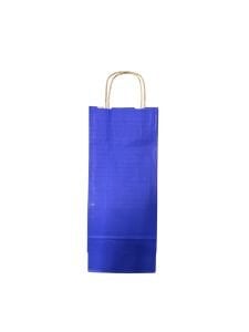 Kraft Kağıt Lacivert Şişe Poşeti 35x15x8 Cm (25'li)