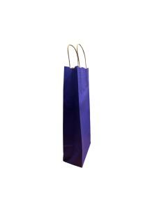 Kraft Kağıt Lacivert Şişe Poşeti 35x15x8 Cm (25'li)