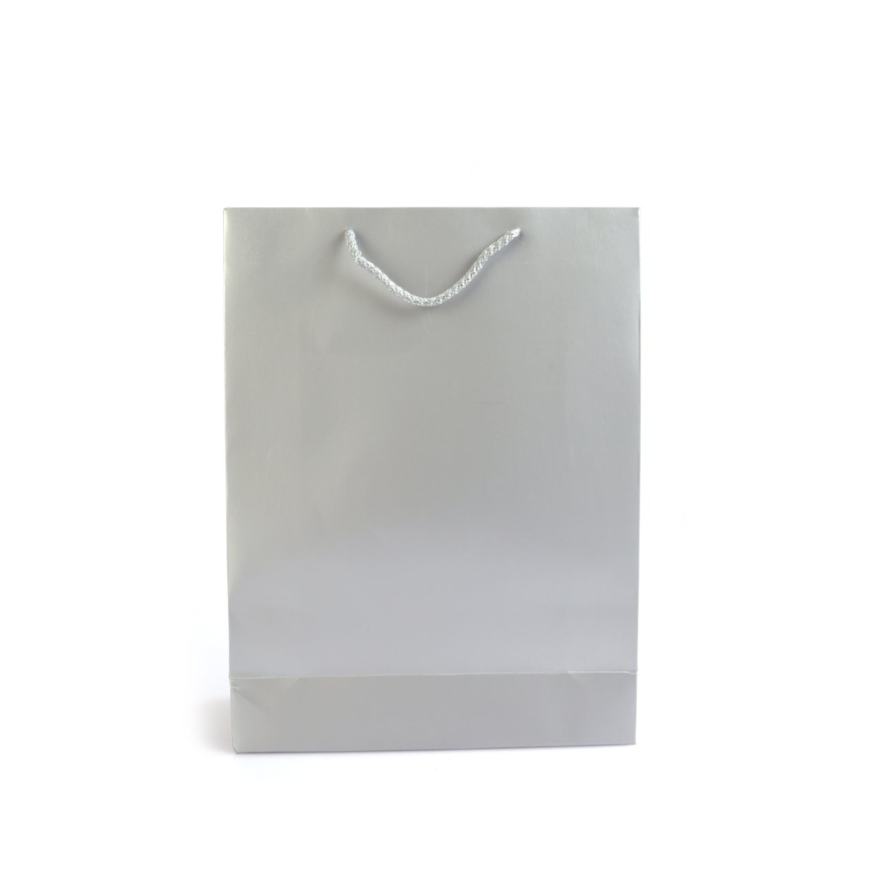 Karton Çanta Mat Gümüş  Selefonlu 25x33x9 cm (12'li)
