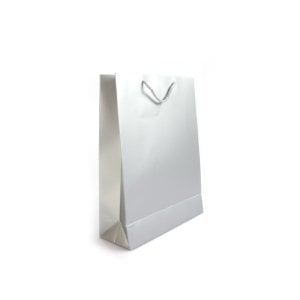 Karton Çanta Mat Gümüş  Selefonlu 25x33x9 cm (12'li)