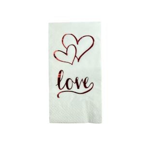 Peçete Love Kırmızı Varaklı (16 Adet)