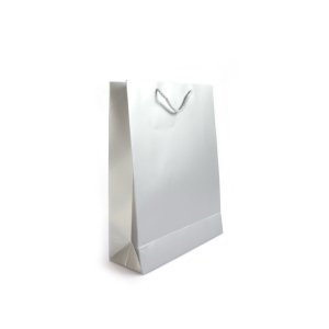 Karton Çanta Mat Gümüş  Selefonlu 14x17x6 cm (25'li)