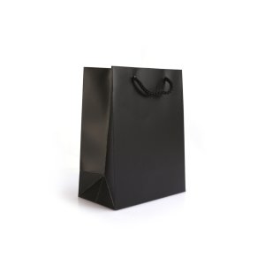 Karton Çanta Mat Siyah Selefonlu 25x33x9 cm (12'li)