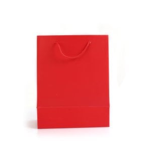 Karton Üzeri Mat Selefonlu Kırmızı Çanta 18x23x10 cm(12'li)