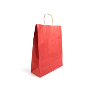 Büküm Saplı Kraft Kağıt Çanta Kırmızı 32x12x41(25'li)