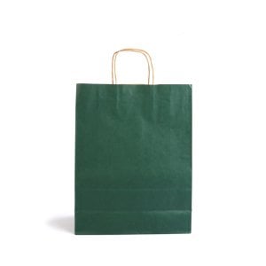 Büküm Saplı Kraft Kağıt Çanta Koyu Yeşil 25x12x31(25'li)